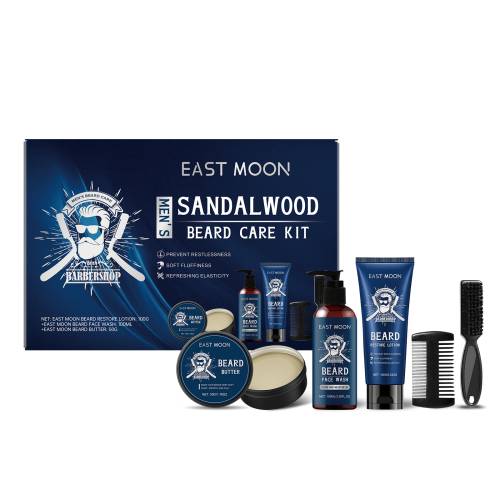 East Moon – Kit Soin Barbe au Bois de Santal pour Homme