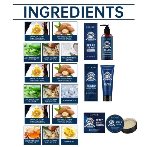 East Moon – Kit Soin Barbe au Bois de Santal pour Homme